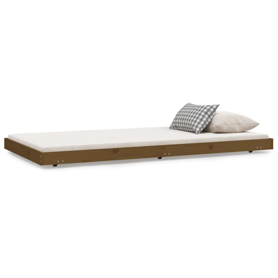 Bedframe massief grenenhout honingbruin 100x200 cm 100 x 200 cm Honingbruin
