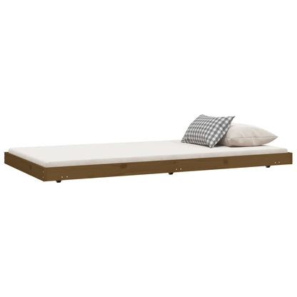 Bedframe massief grenenhout honingbruin 100x200 cm 100 x 200 cm Honingbruin