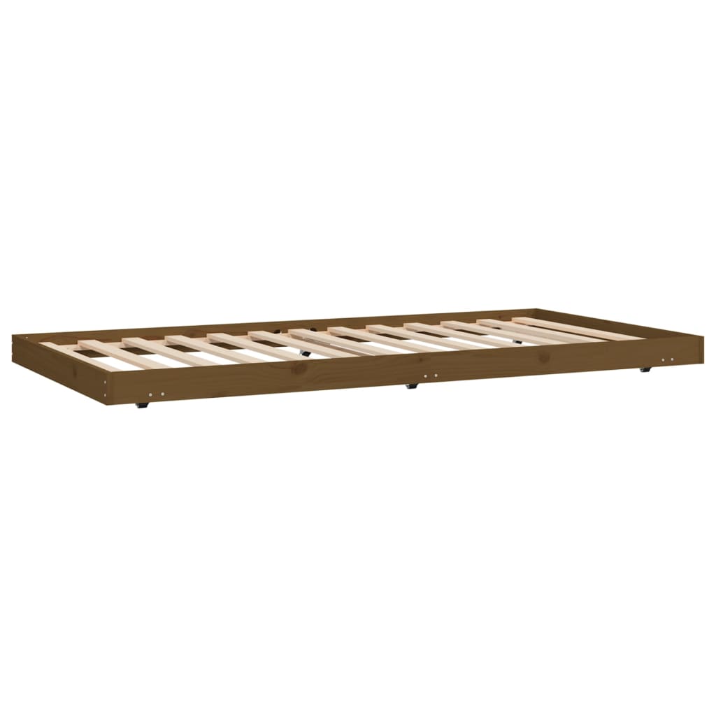Bedframe massief grenenhout honingbruin 100x200 cm 100 x 200 cm Honingbruin