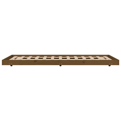 Bedframe massief grenenhout honingbruin 100x200 cm 100 x 200 cm Honingbruin