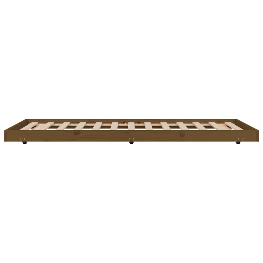 Bedframe massief grenenhout honingbruin 100x200 cm 100 x 200 cm Honingbruin