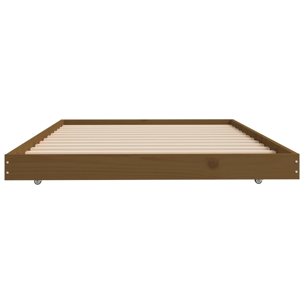 Bedframe massief grenenhout honingbruin 100x200 cm 100 x 200 cm Honingbruin