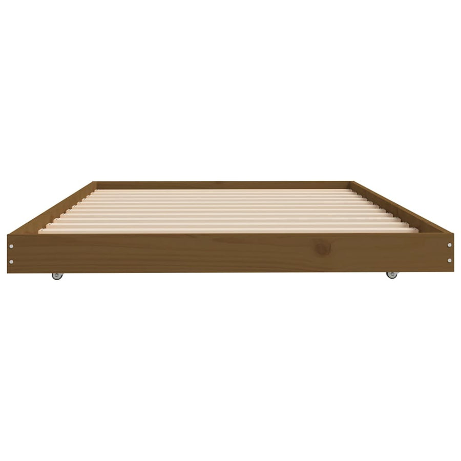 Bedframe massief grenenhout honingbruin 100x200 cm 100 x 200 cm Honingbruin