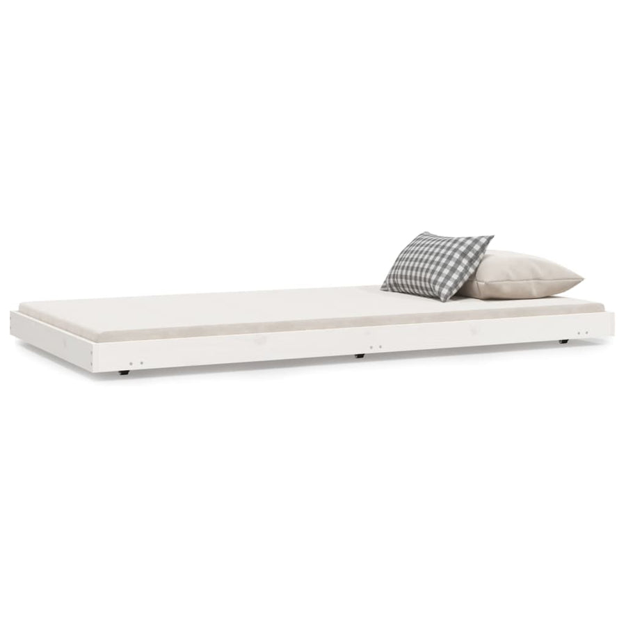 Bedframe massief grenenhout wit 90x200 cm 90 x 200 cm Wit
