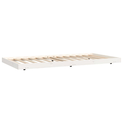 Bedframe massief grenenhout wit 90x200 cm 90 x 200 cm Wit