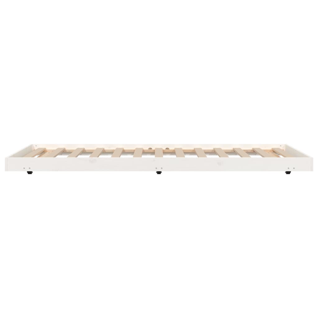 Bedframe massief grenenhout wit 90x200 cm 90 x 200 cm Wit