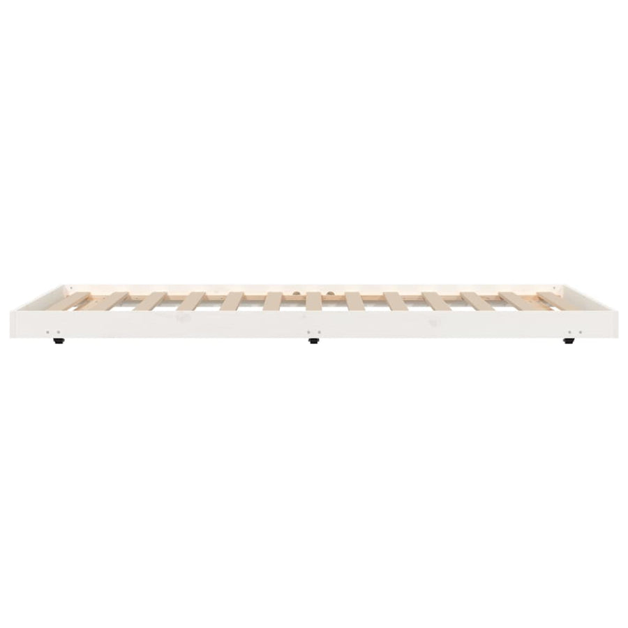 Bedframe massief grenenhout wit 90x200 cm 90 x 200 cm Wit