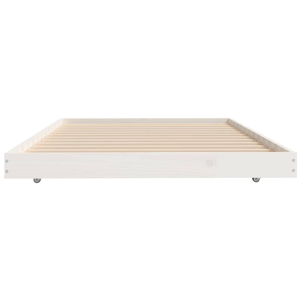 Bedframe massief grenenhout wit 90x200 cm 90 x 200 cm Wit