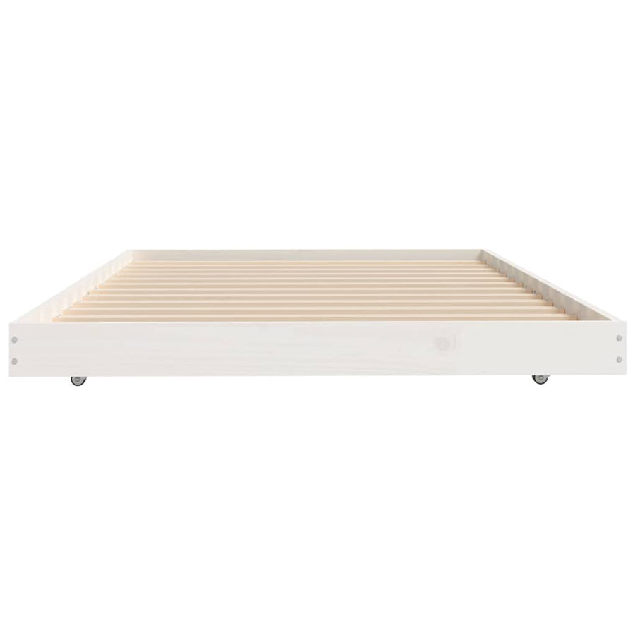 Bedframe massief grenenhout wit 90x200 cm 90 x 200 cm Wit