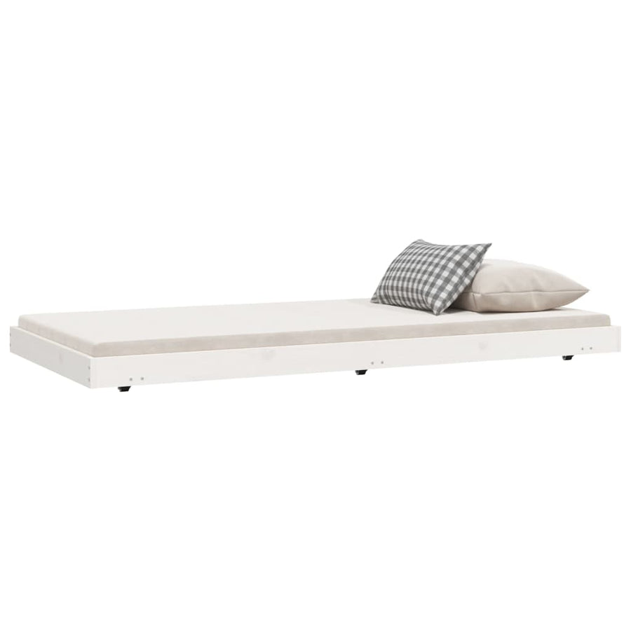 Bedframe 90x190 cm massief grenenhout wit 90 x 190 cm Wit