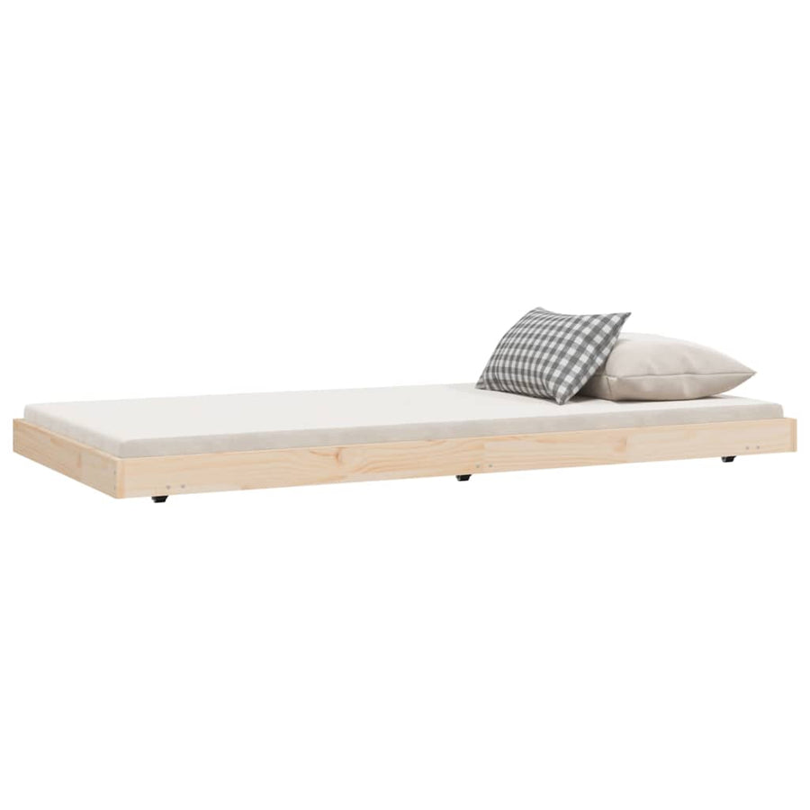 Bedframe massief grenenhout 75x190 cm 75 x 190 cm Naturel