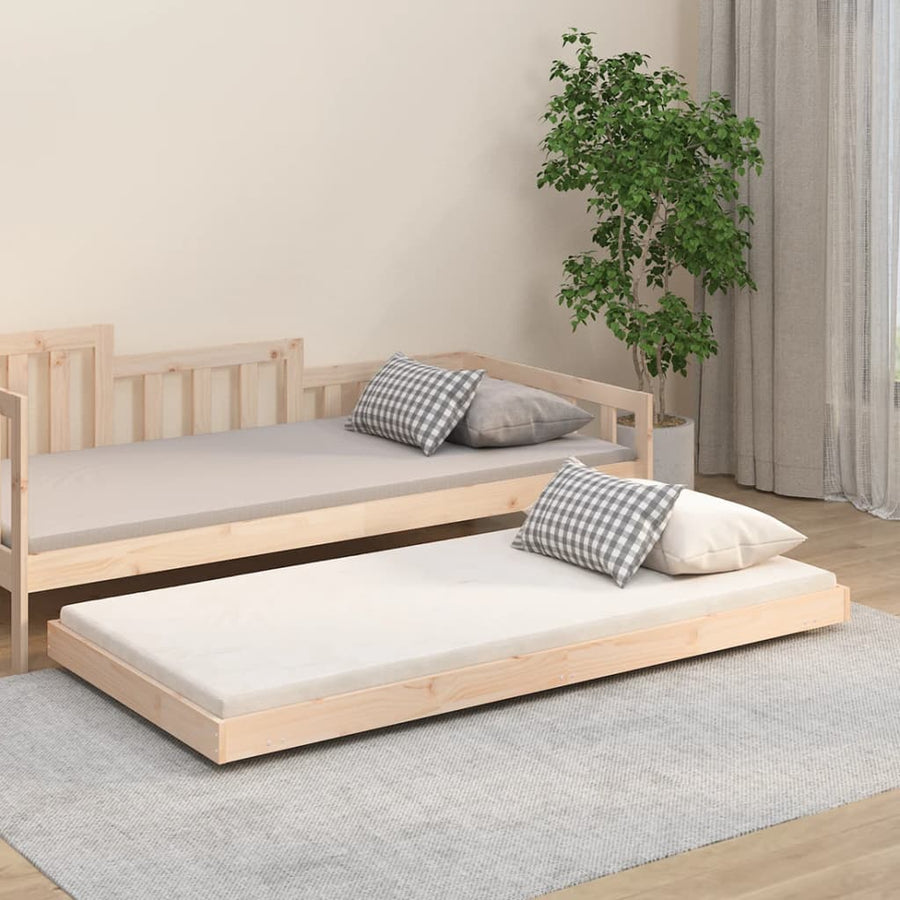 Bedframe massief grenenhout 75x190 cm 75 x 190 cm Naturel