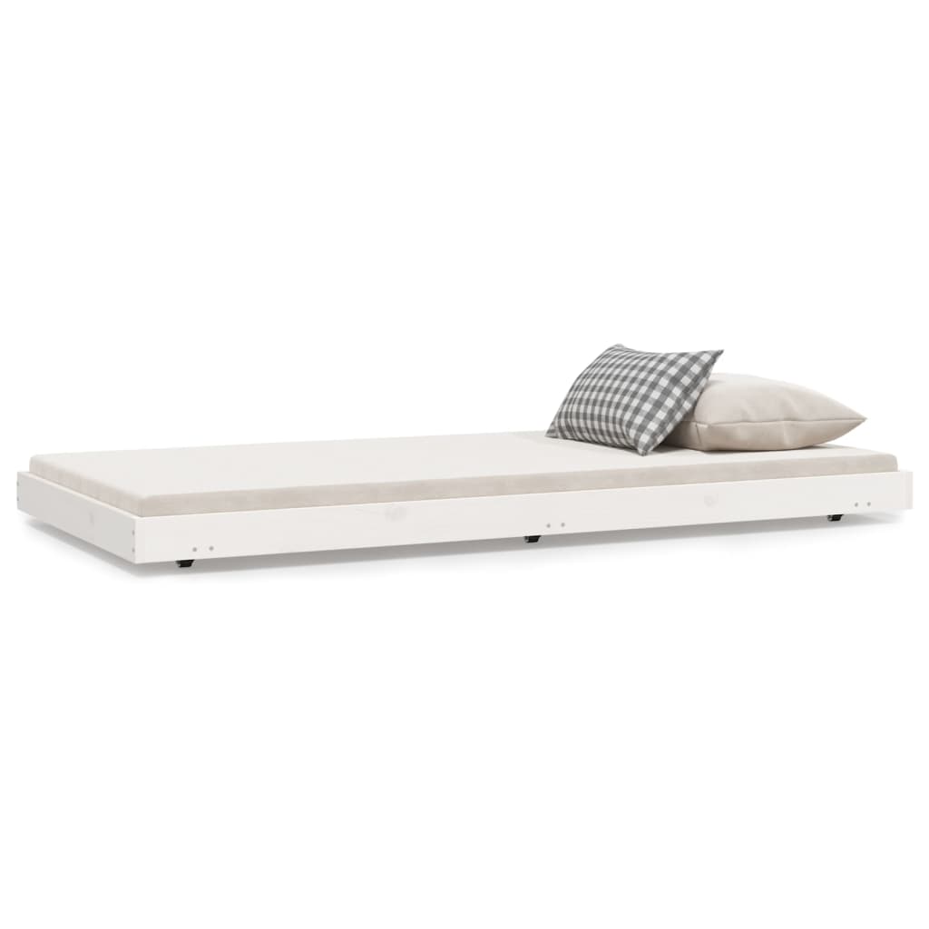 Bedframe massief grenenhout wit 75x190 cm 75 x 190 cm Wit