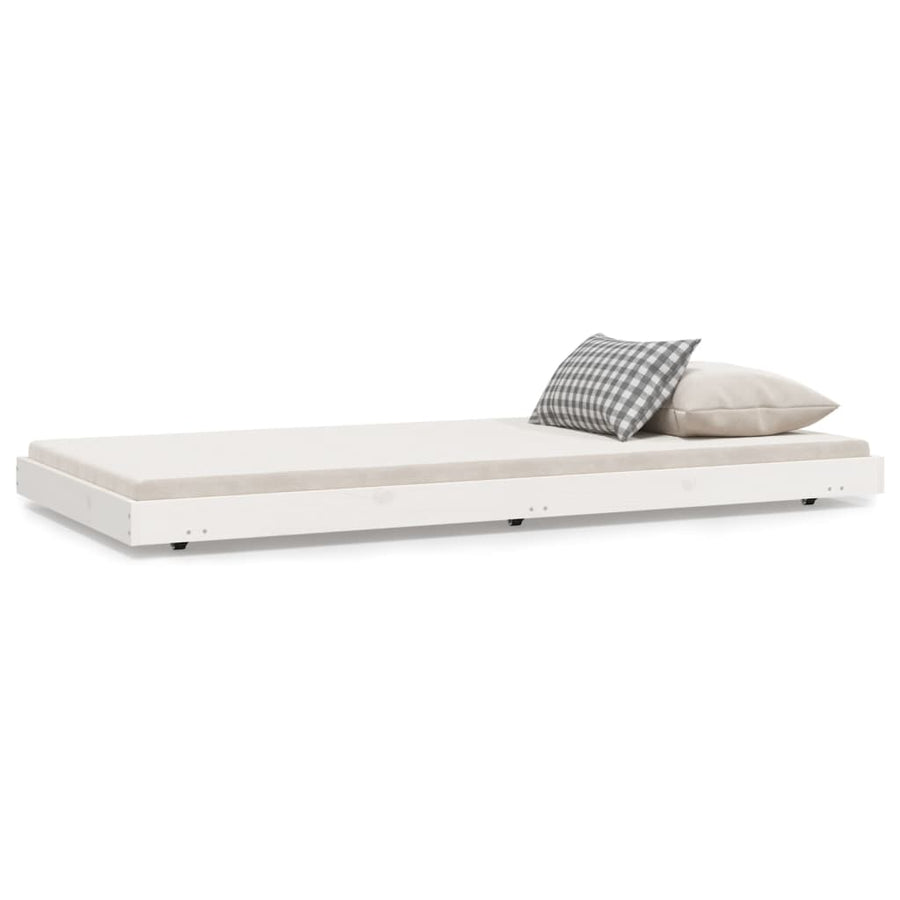 Bedframe massief grenenhout wit 75x190 cm 75 x 190 cm Wit