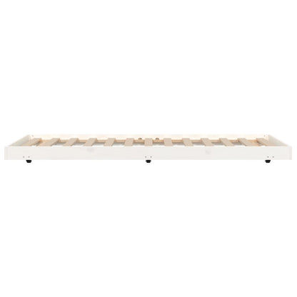 Bedframe massief grenenhout wit 75x190 cm 75 x 190 cm Wit
