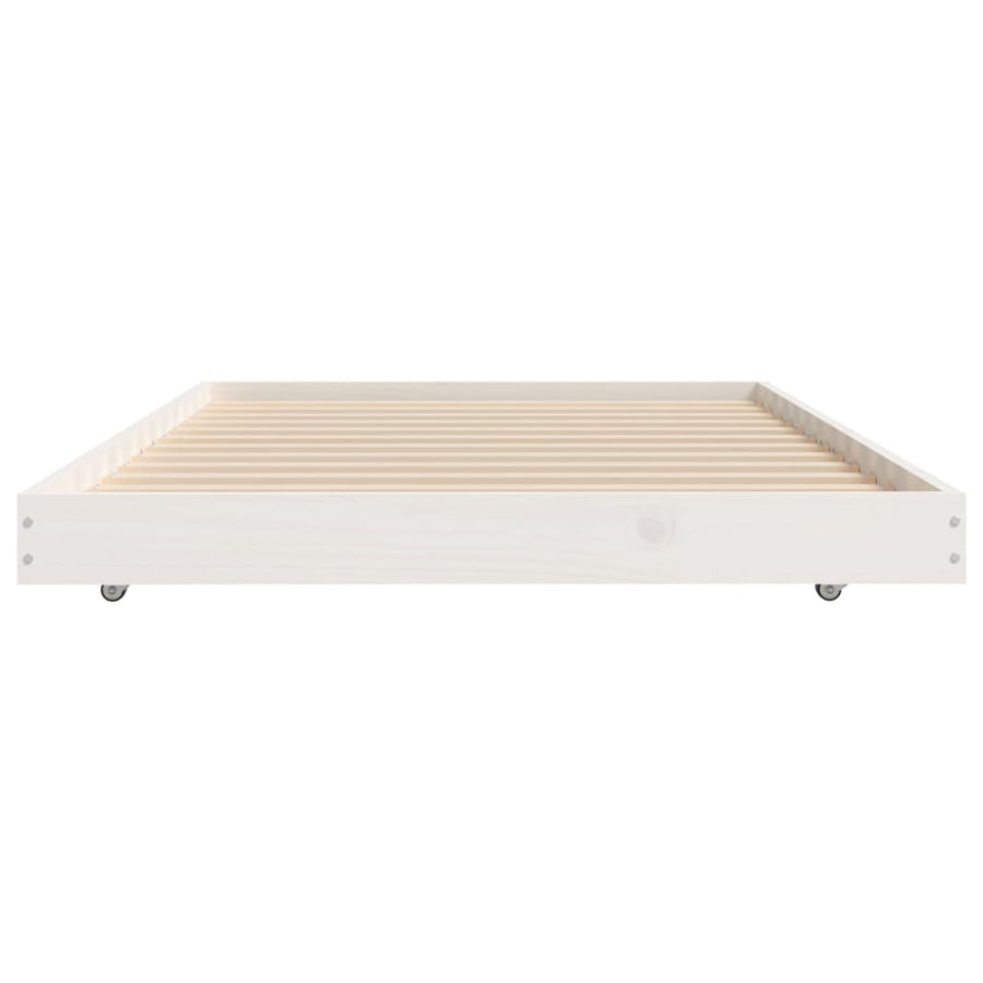 Bedframe massief grenenhout wit 75x190 cm 75 x 190 cm Wit