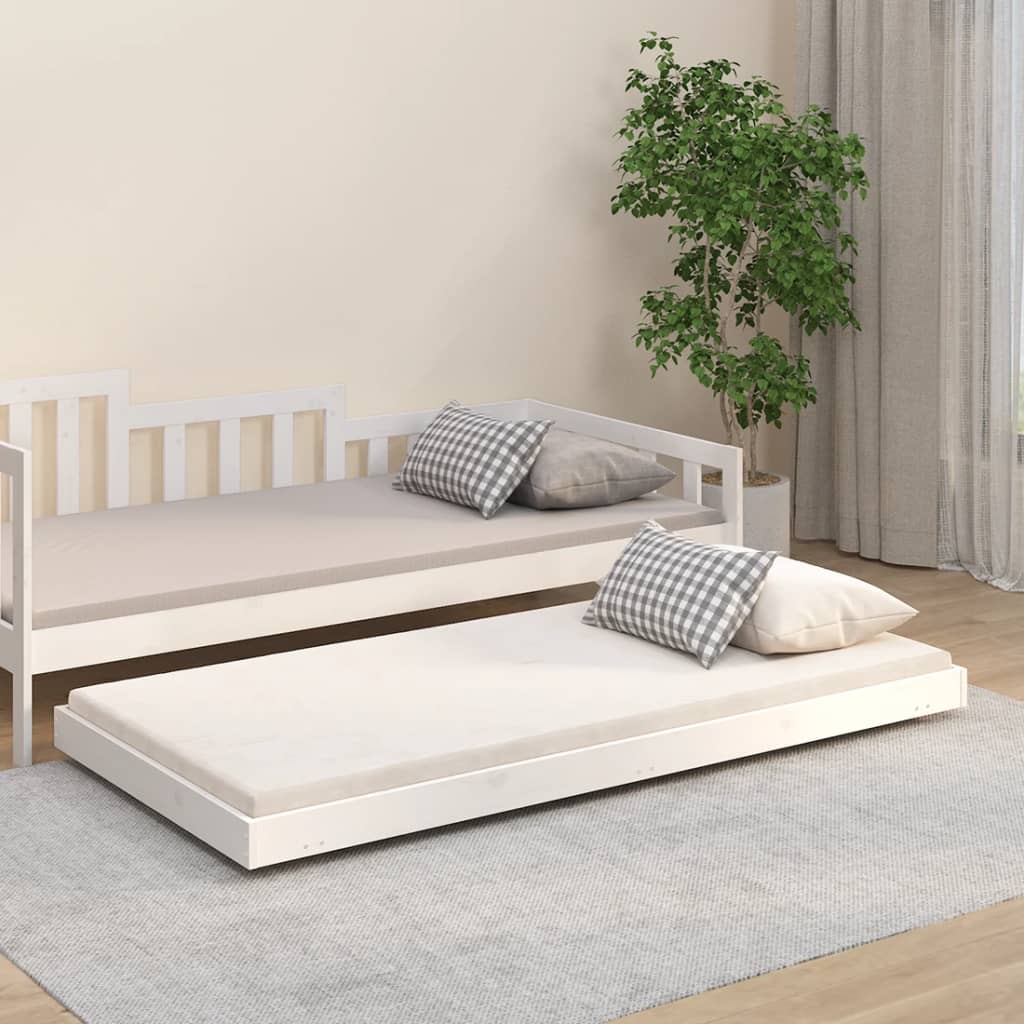 Bedframe massief grenenhout wit 75x190 cm 75 x 190 cm Wit