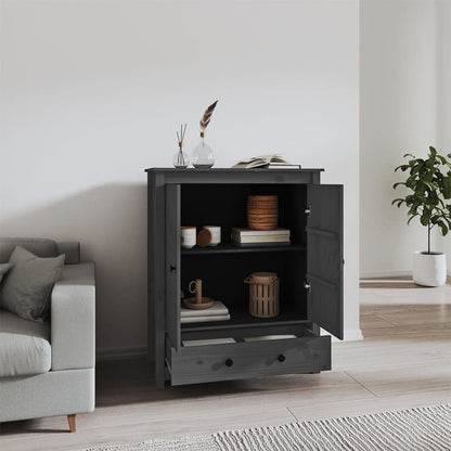 Hoge Kast 83X41,5X100 Cm Massief Grenenhout Grijs