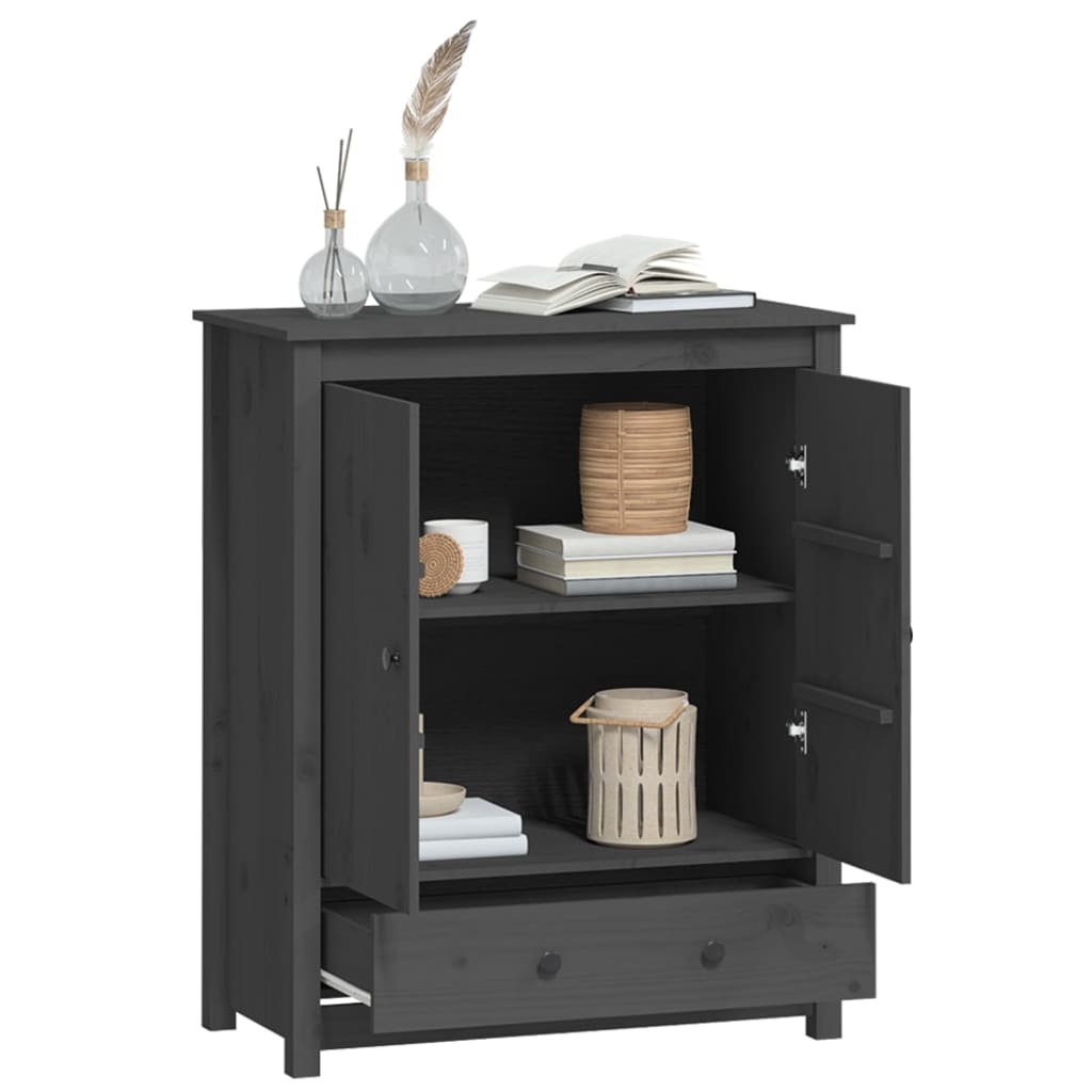 Hoge Kast 83X41,5X100 Cm Massief Grenenhout Grijs