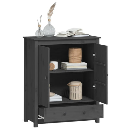 Hoge Kast 83X41,5X100 Cm Massief Grenenhout Grijs