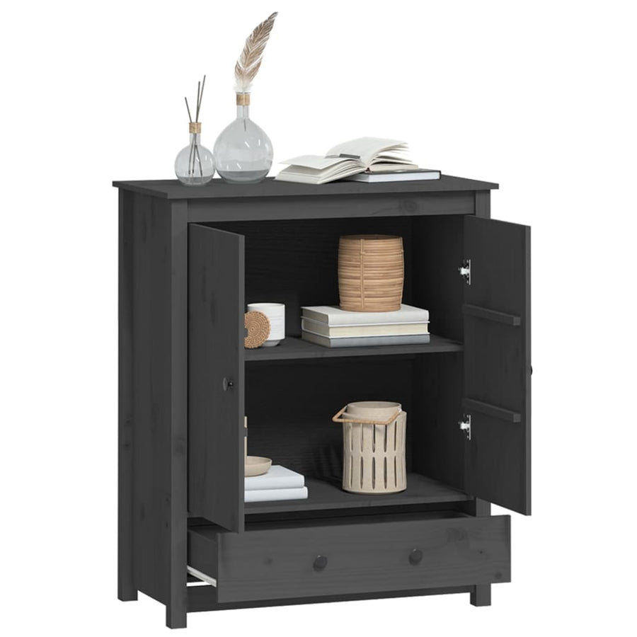 Hoge Kast 83X41,5X100 Cm Massief Grenenhout Grijs