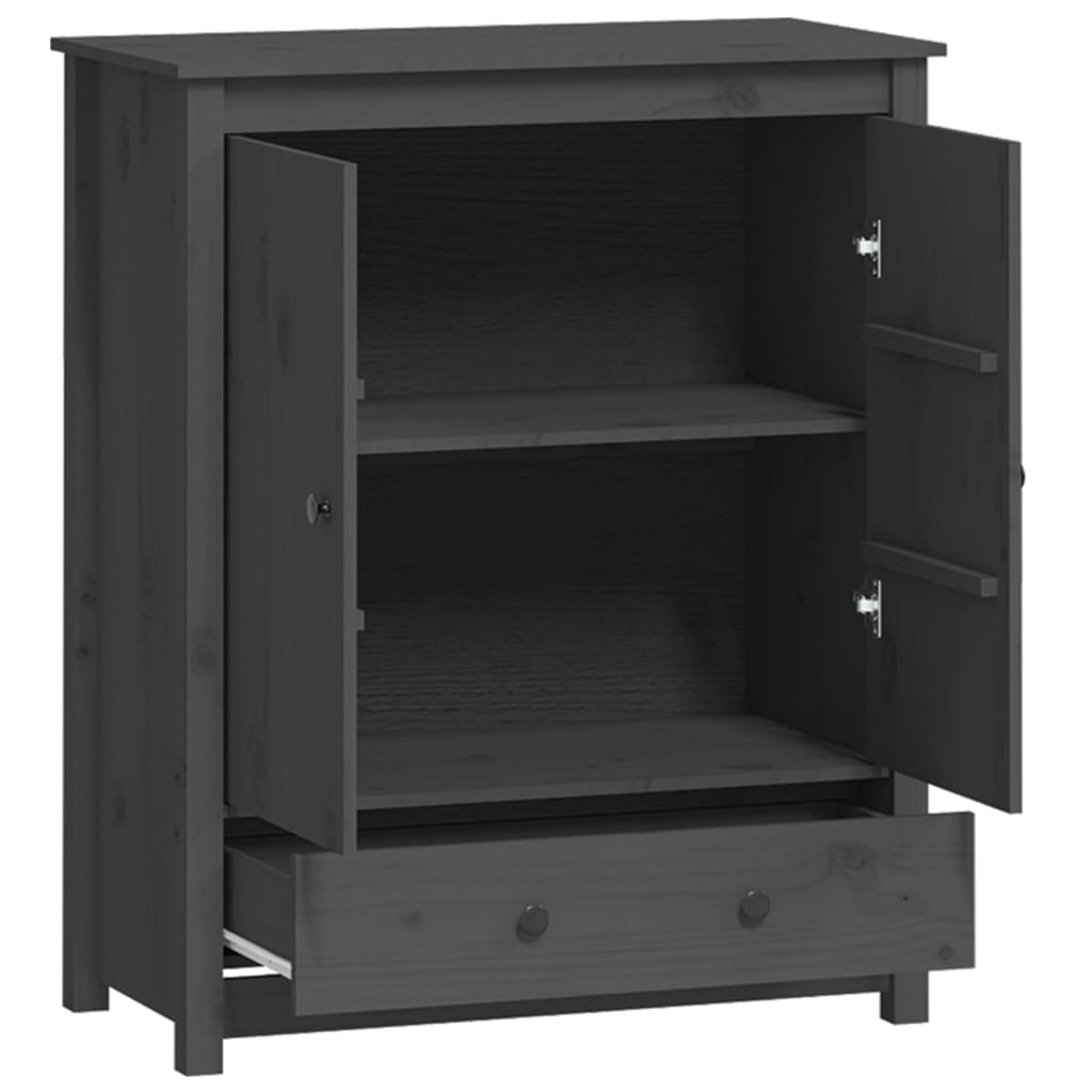 Hoge Kast 83X41,5X100 Cm Massief Grenenhout Grijs