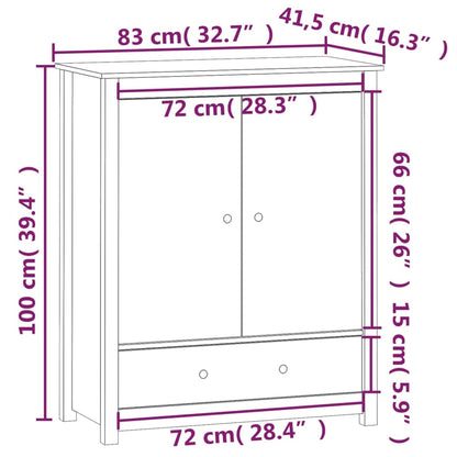 Hoge Kast 83X41,5X100 Cm Massief Grenenhout Grijs