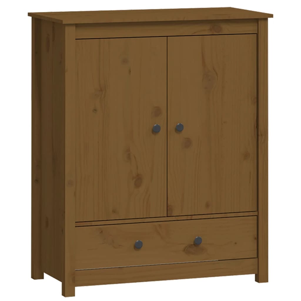Hoge Kast 83X41,5X100 Cm Massief Grenenhout Honingbruin