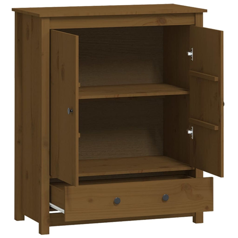 Hoge Kast 83X41,5X100 Cm Massief Grenenhout Honingbruin