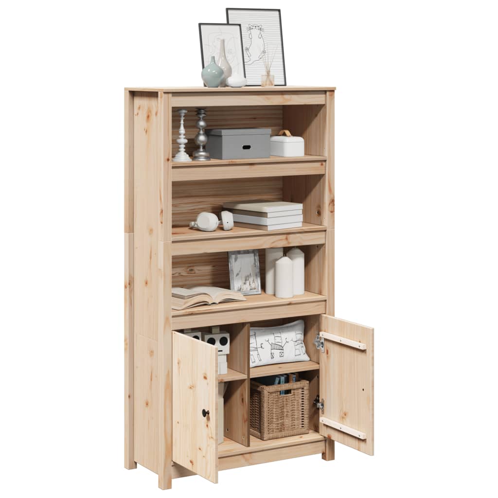 Hoge Kast 80X35X154 Cm Massief Grenenhout Naturel