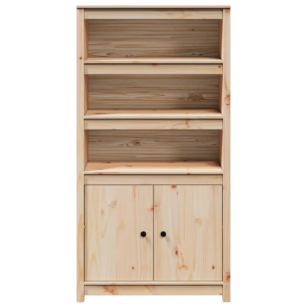 Hoge Kast 80X35X154 Cm Massief Grenenhout Naturel