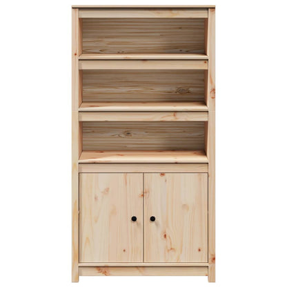 Hoge Kast 80X35X154 Cm Massief Grenenhout Naturel