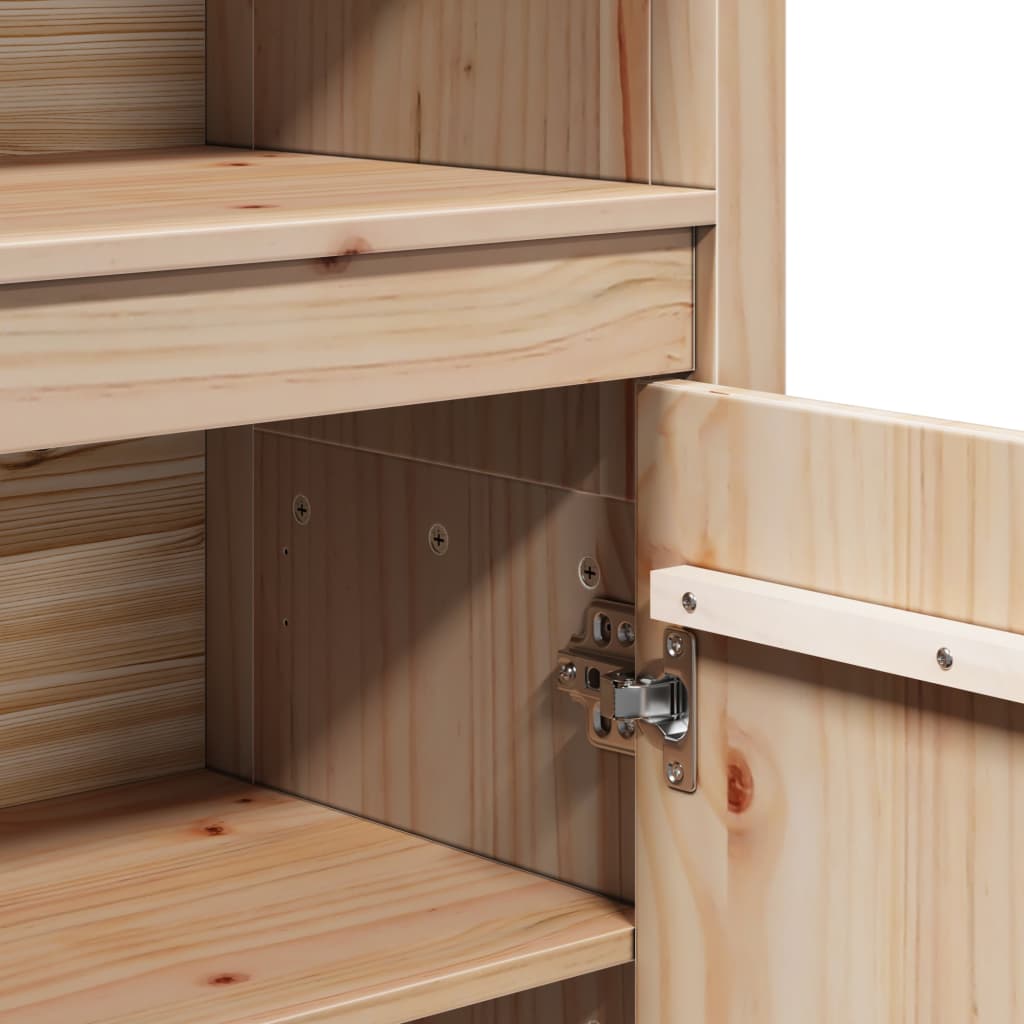 Hoge Kast 80X35X154 Cm Massief Grenenhout Naturel