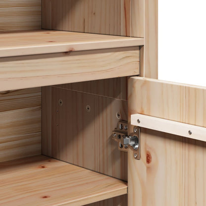 Hoge Kast 80X35X154 Cm Massief Grenenhout Naturel
