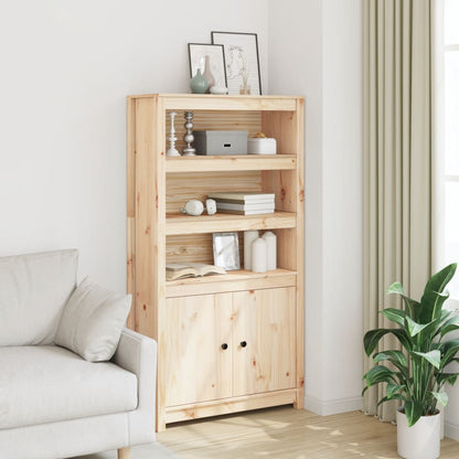 Hoge Kast 80X35X154 Cm Massief Grenenhout Naturel