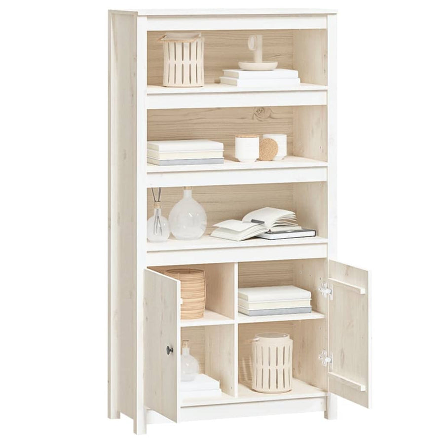 Hoge Kast 80X35X154 Cm Massief Grenenhout Wit