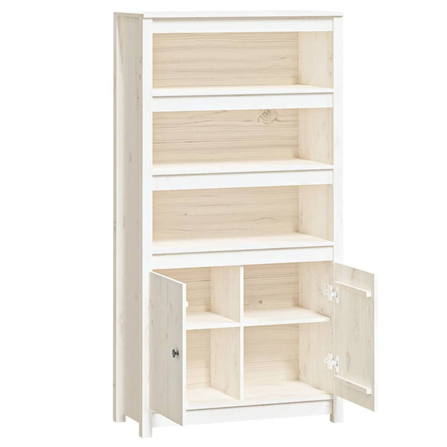 Hoge Kast 80X35X154 Cm Massief Grenenhout Wit