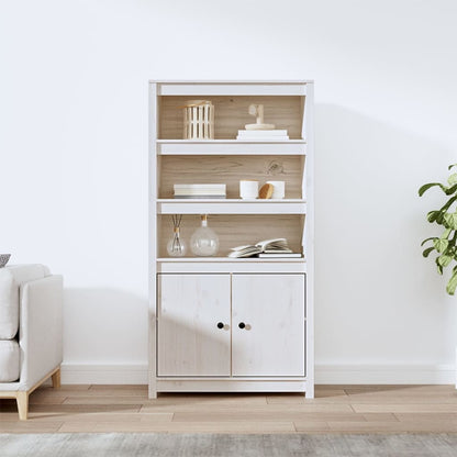 Hoge Kast 80X35X154 Cm Massief Grenenhout Wit