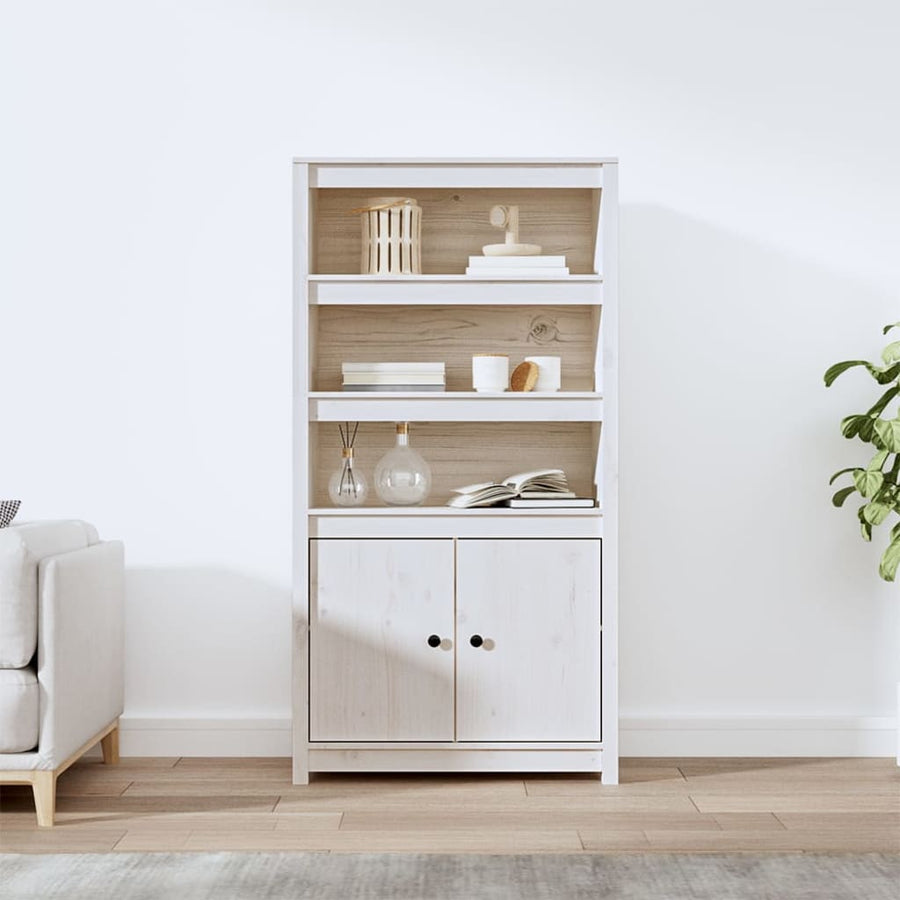 Hoge Kast 80X35X154 Cm Massief Grenenhout Wit