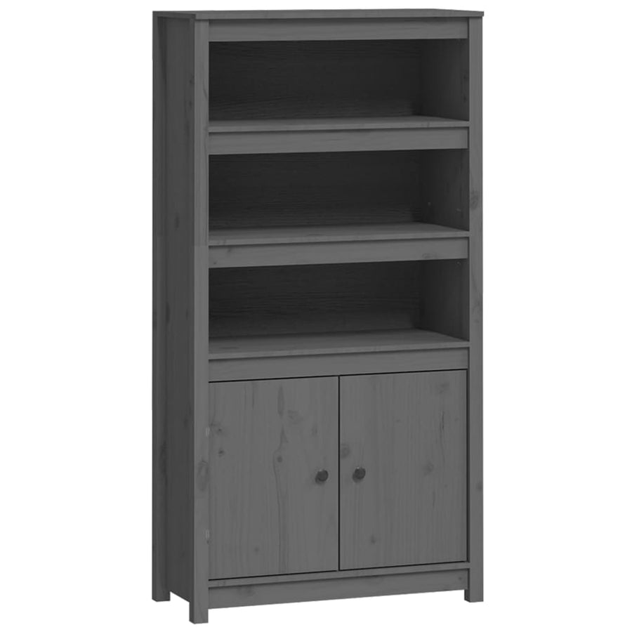 Hoge Kast 80X35X154 Cm Massief Grenenhout Grijs