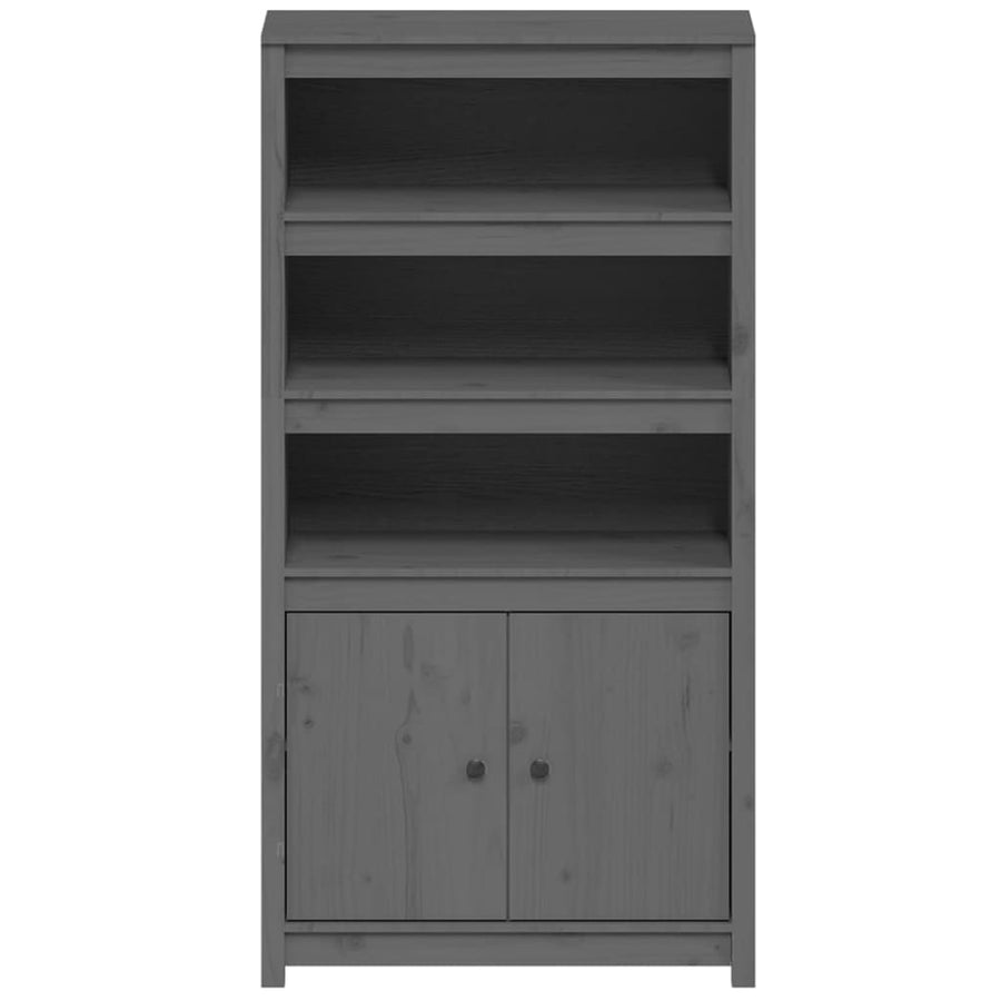 Hoge Kast 80X35X154 Cm Massief Grenenhout Grijs