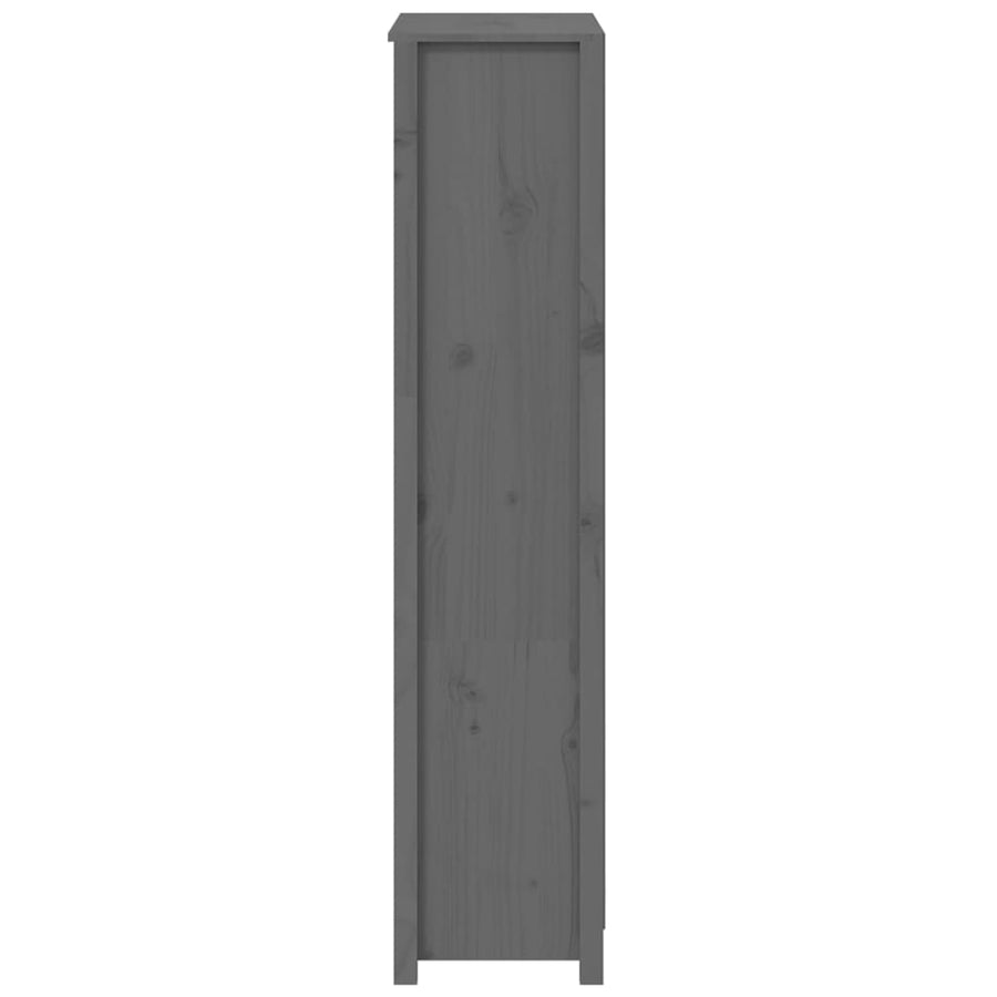 Hoge Kast 80X35X154 Cm Massief Grenenhout Grijs