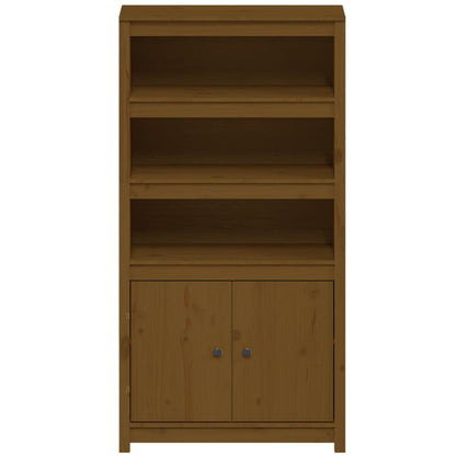 Hoge Kast 80X35X154 Cm Massief Grenenhout Honingbruin