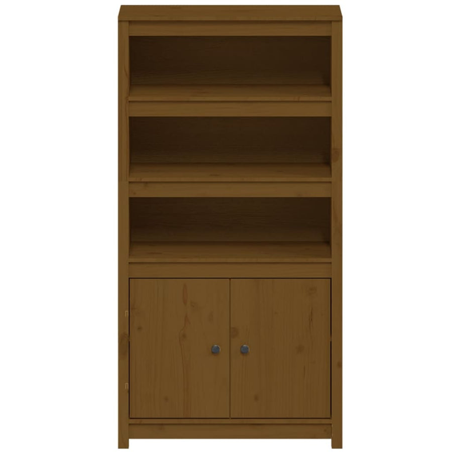 Hoge Kast 80X35X154 Cm Massief Grenenhout Honingbruin