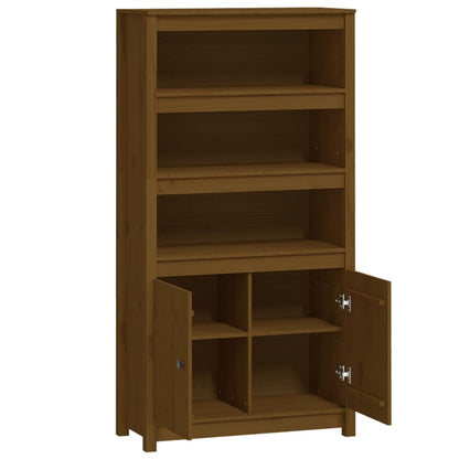 Hoge Kast 80X35X154 Cm Massief Grenenhout Honingbruin