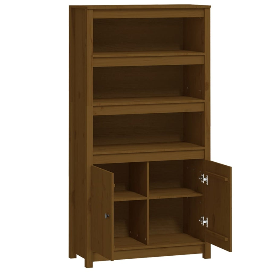 Hoge Kast 80X35X154 Cm Massief Grenenhout Honingbruin