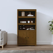 Hoge kast 80x35x154 cm massief grenenhout honingbruin