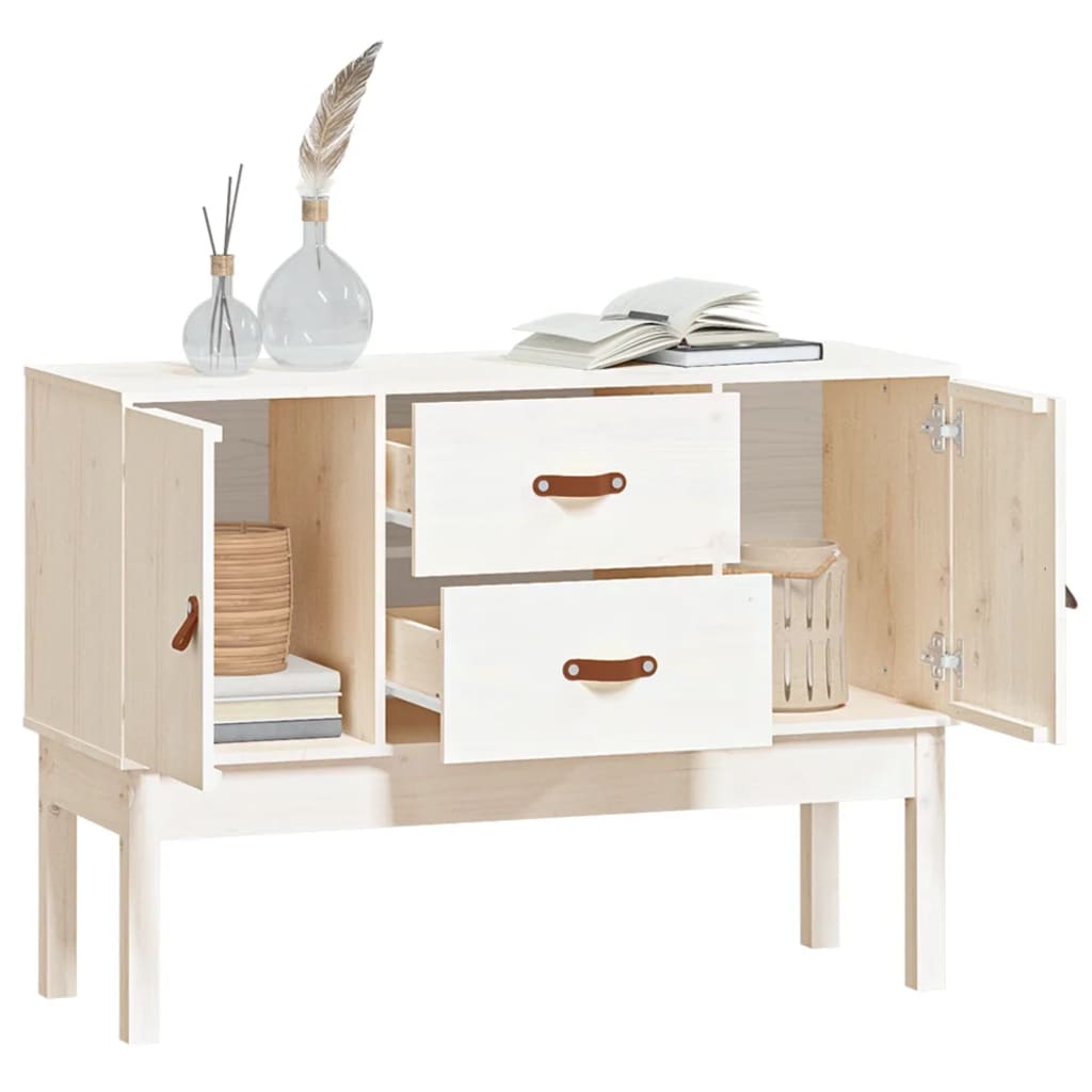 Dressoir 110X40X78 Cm Massief Grenenhout Wit