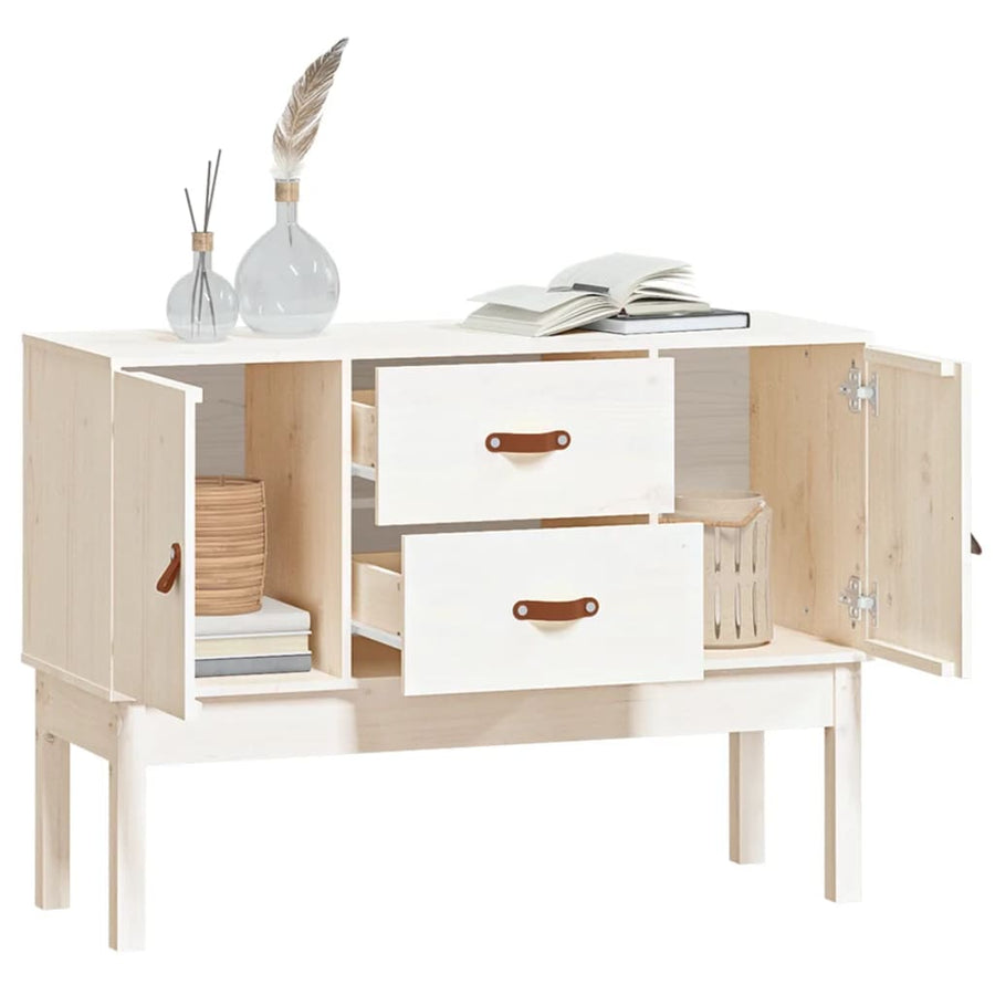Dressoir 110X40X78 Cm Massief Grenenhout Wit