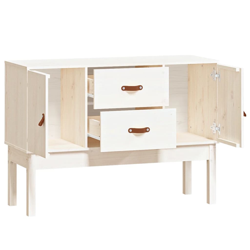 Dressoir 110X40X78 Cm Massief Grenenhout Wit